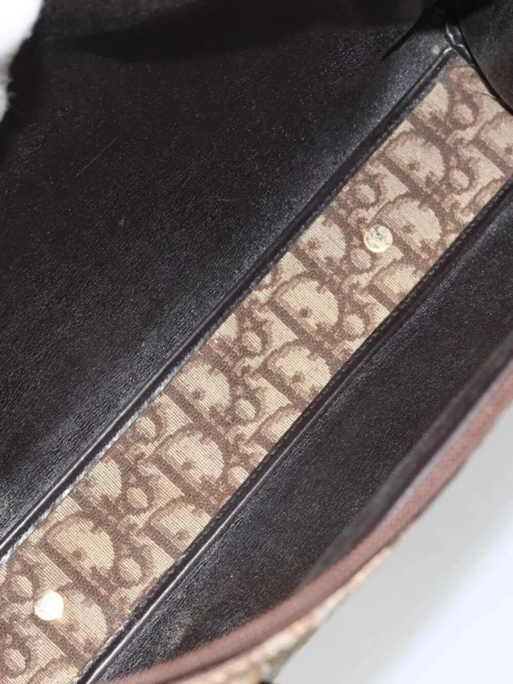Christian Dior Trotter Canvas Hand Bag Beige Gold Auth 157140 - Picture 12 of 16